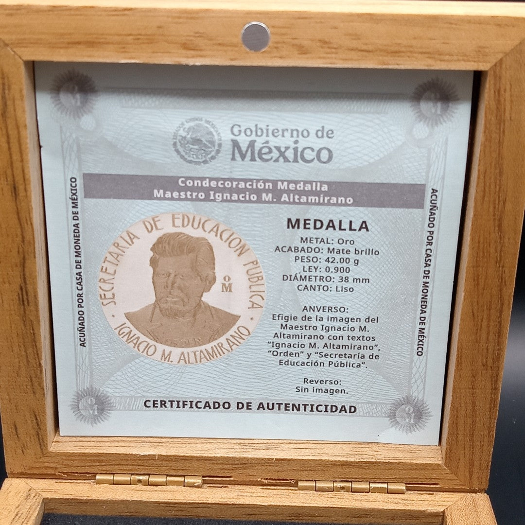 MEDALLA CONMEMORATIVA ORO 21 K 42,00 GRMS (SEMINUEVO)