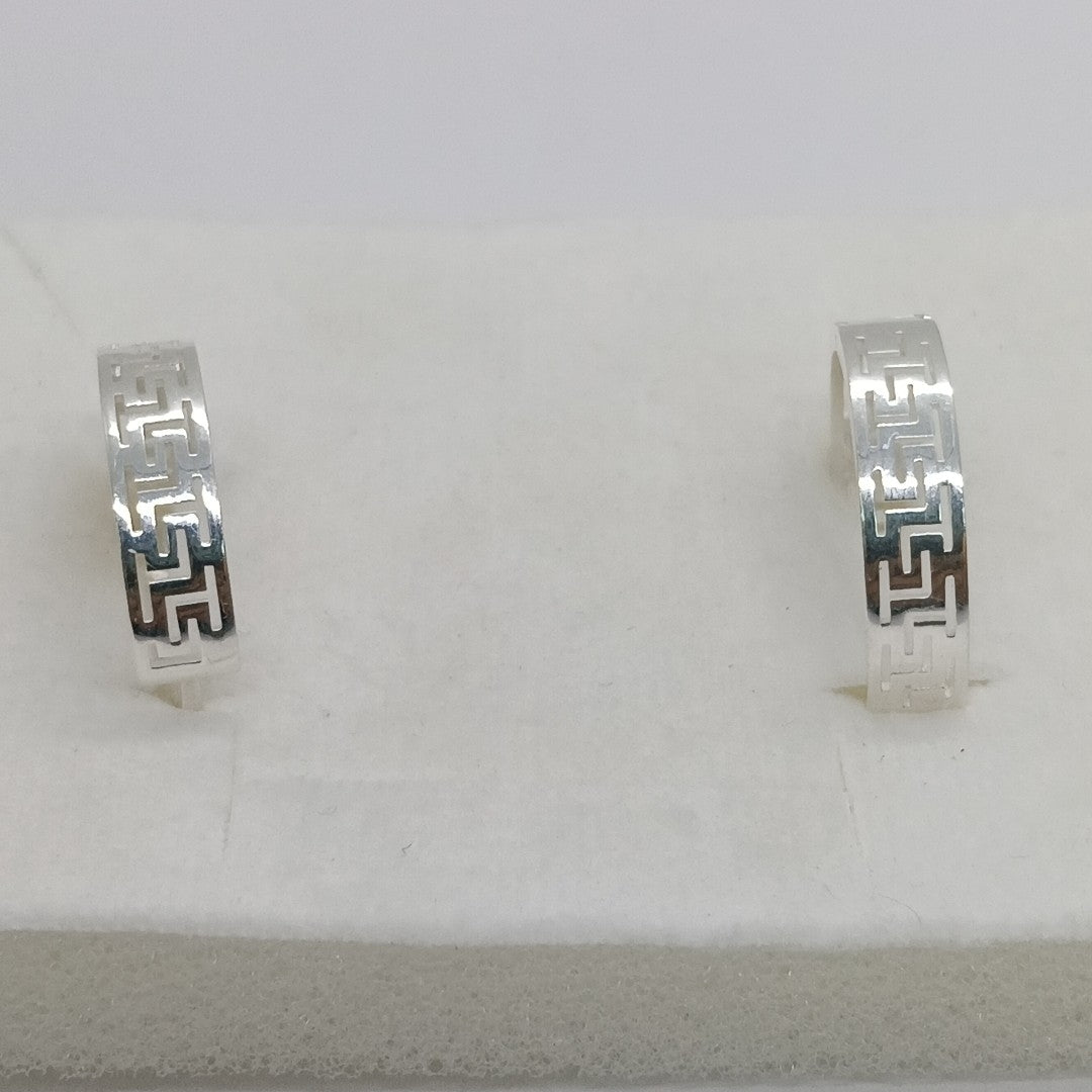 ARETES ARRACADAS GRECAS PLATA .925 4.13 GR (NUEVO)