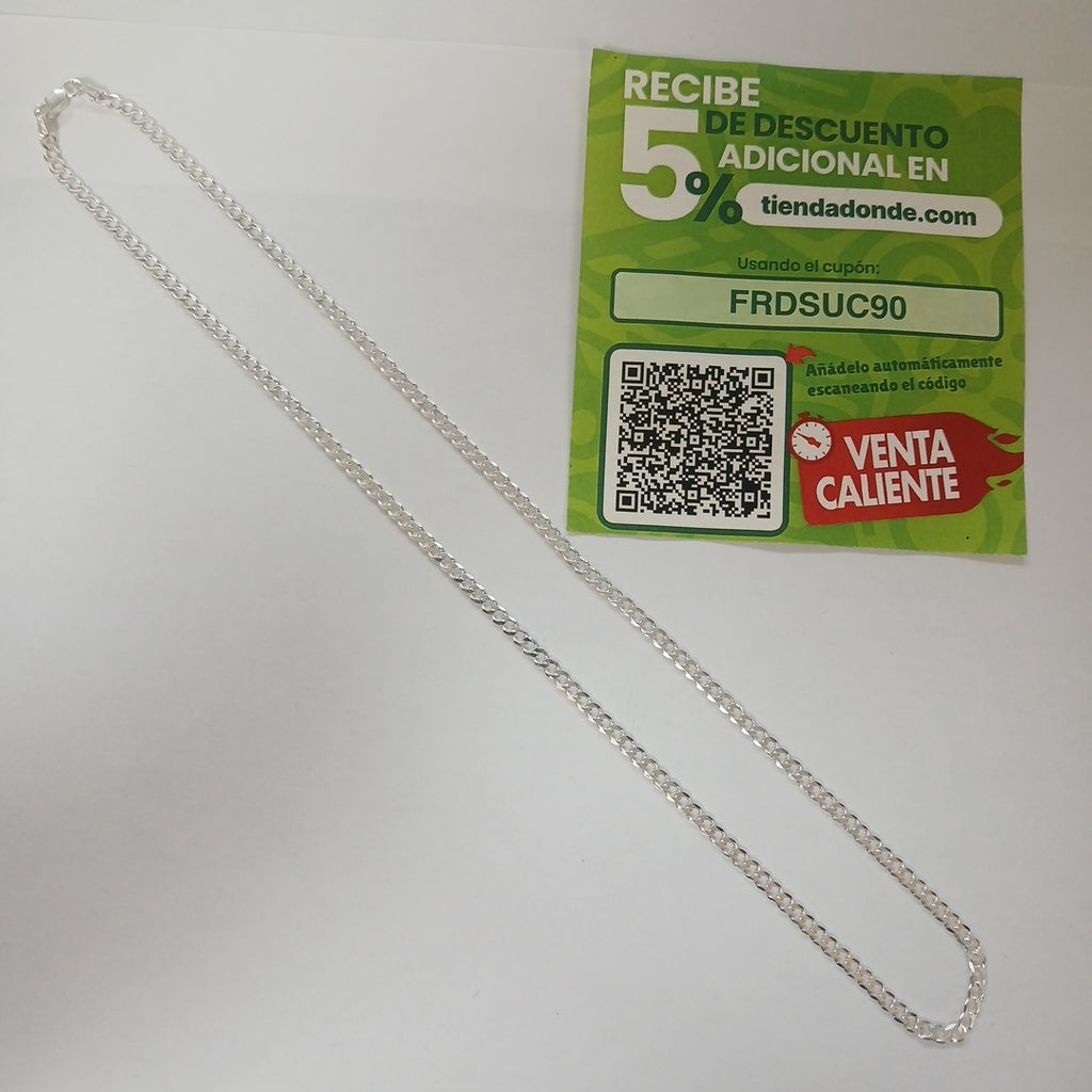 CADENA BARBADA PLATA .925 50 CM 7.02 GR (NUEVO)