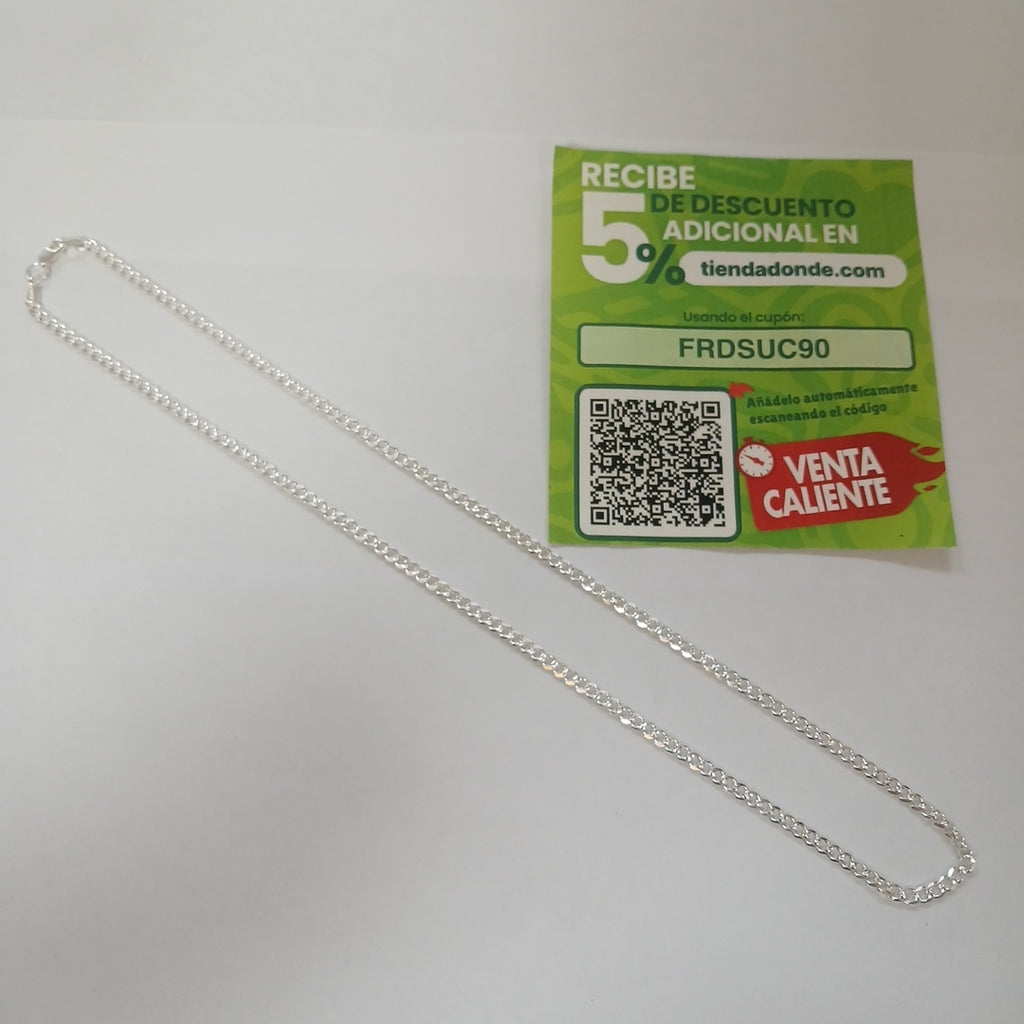 CADENA BARBADA PLATA .925 50 CM 7.02 GR (NUEVO)