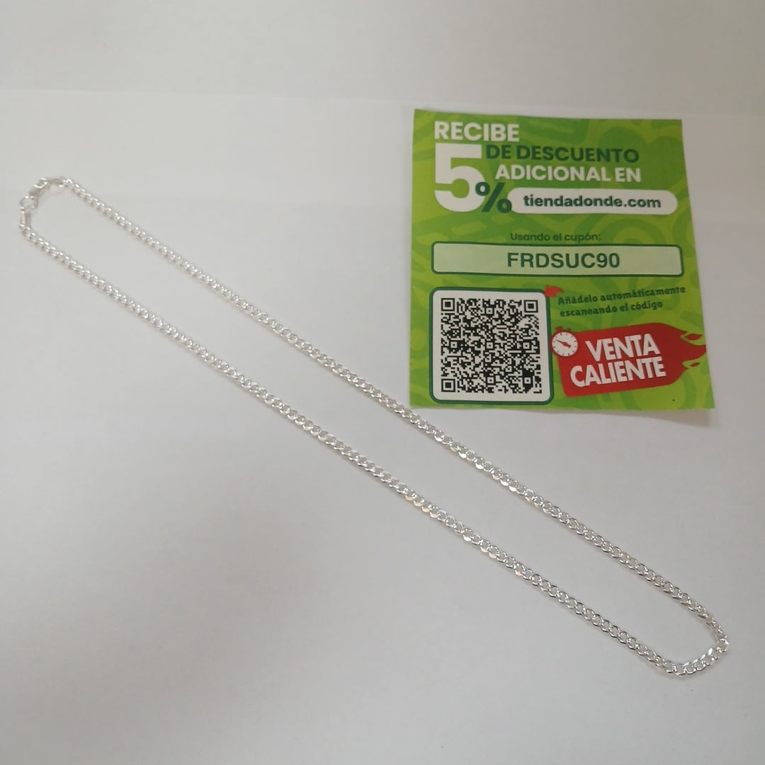 CADENA BARBADA PLATA .925 50 CM 7.02 GR (NUEVO)