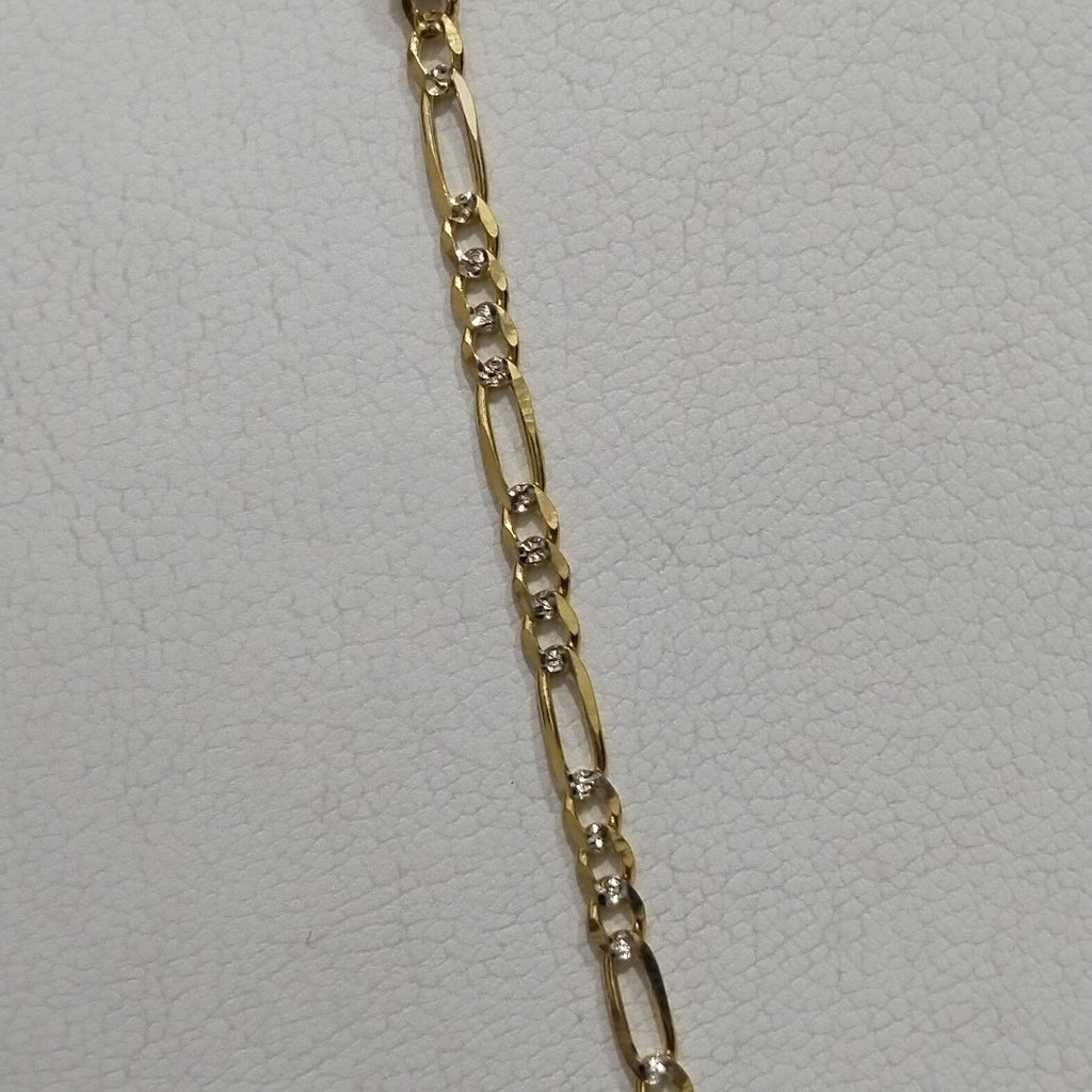 PULSERAS TEJIDO 3X1 ORO 14K 55 CM 4.6 GR (NUEVO)