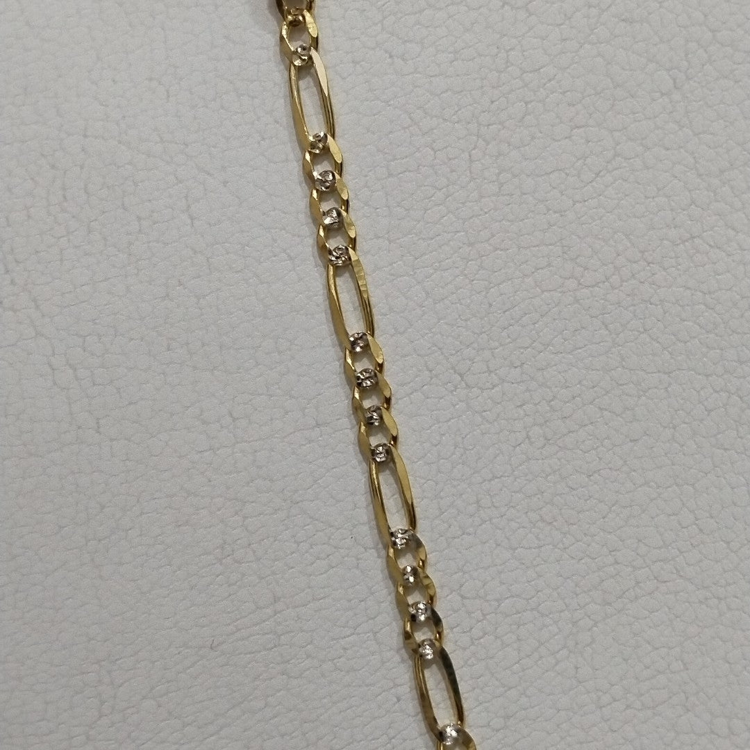 PULSERAS TEJIDO 3X1 ORO 14K 55 CM 4.6 GR (NUEVO)