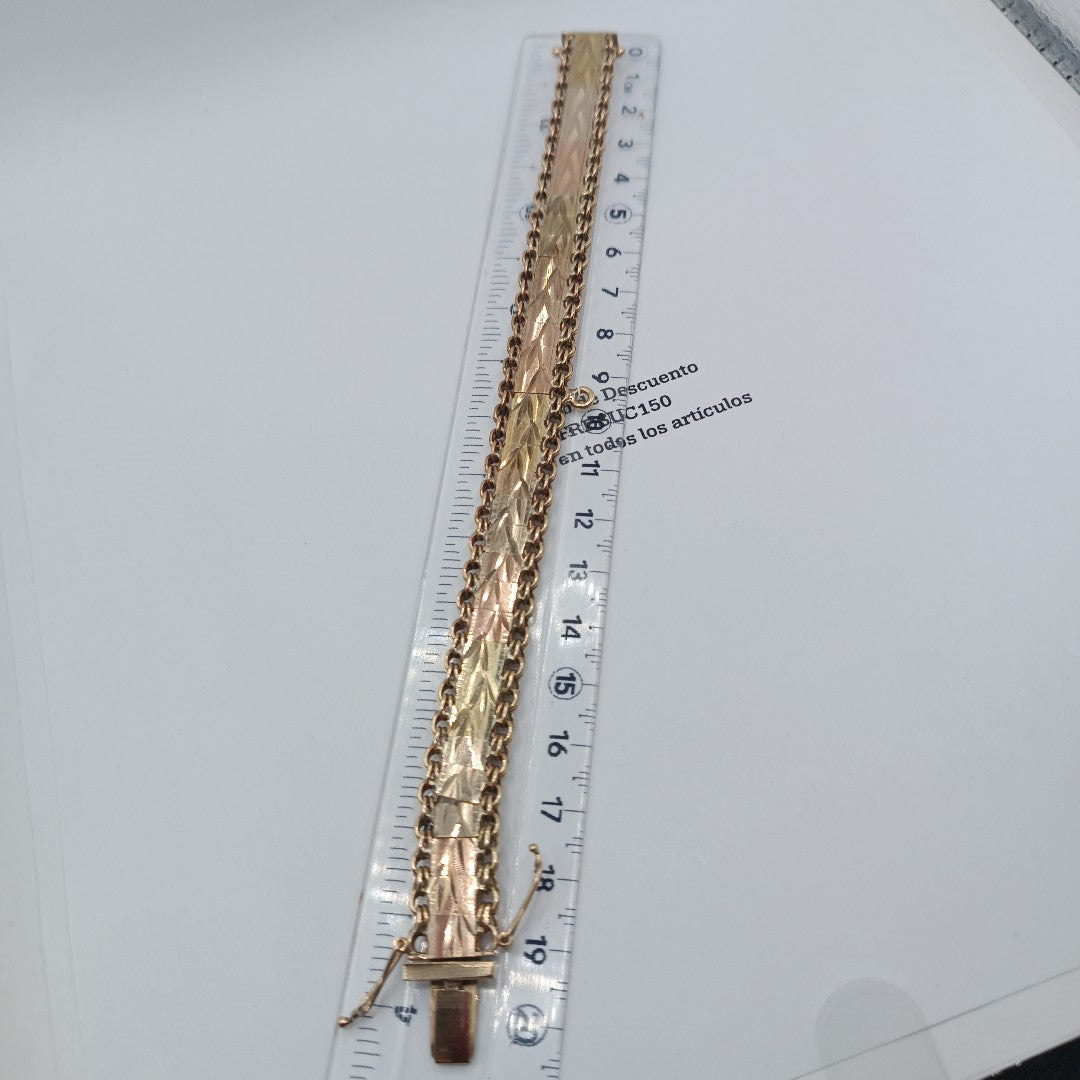 PULSERA ORO COMBINADO 14 K 28,40 GRMS (SEMINUEVO)
