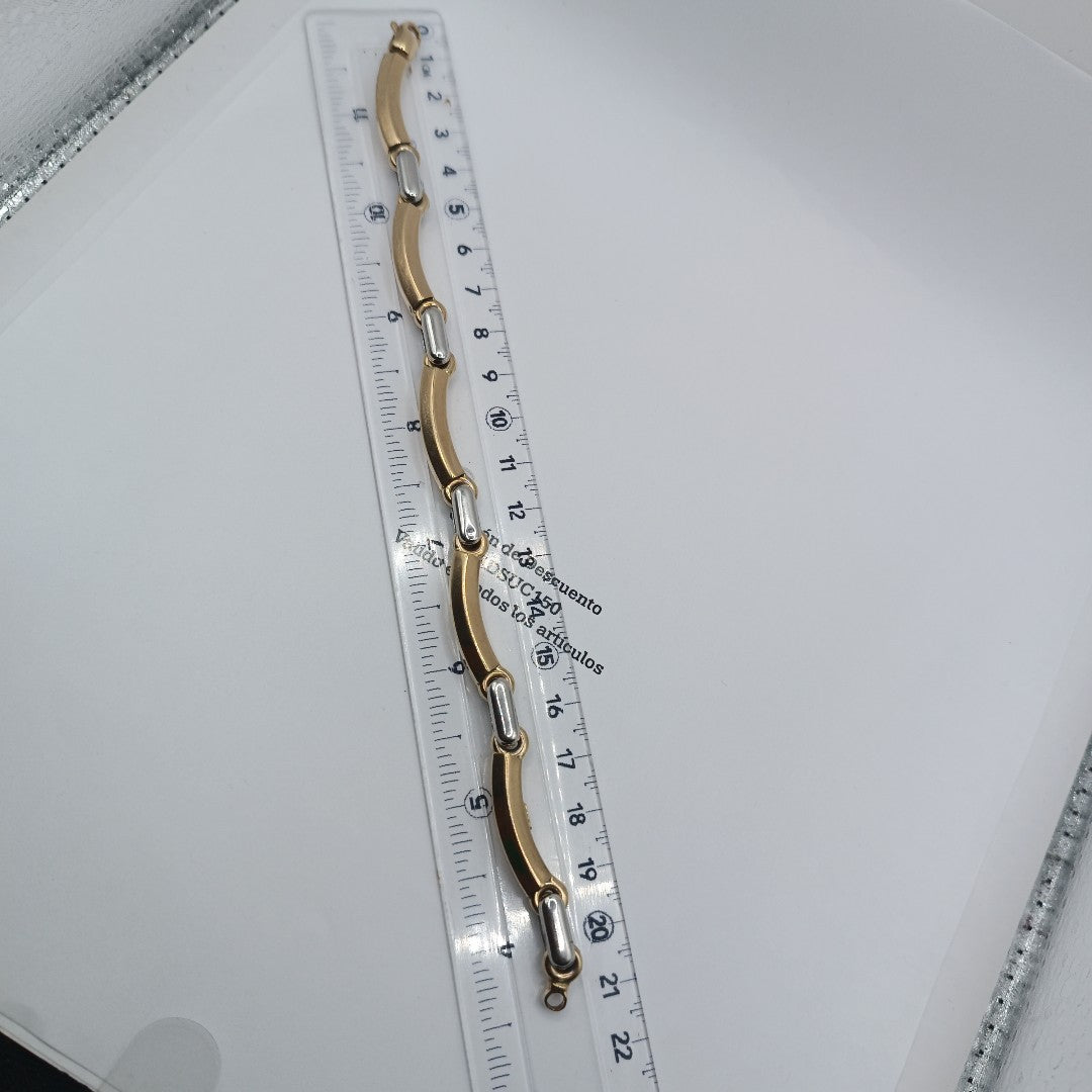 PULSERA ORO COMBINADO 14 K 19,60 GRMS (SEMINUEVO)