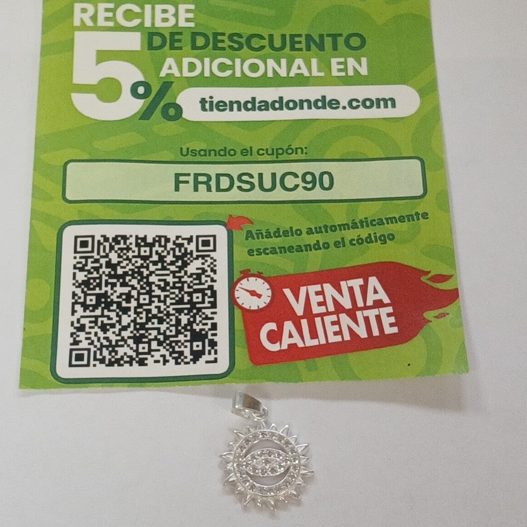DIJE OJO MAGICO CON CIRCONIAS PLATA .925 2.1 GR (NUEVO)