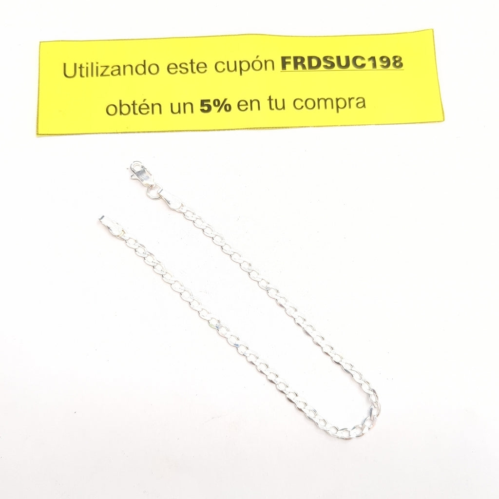 PULSERA BARBADA PLATA .925 21 CM 2.92 GR (NUEVO)