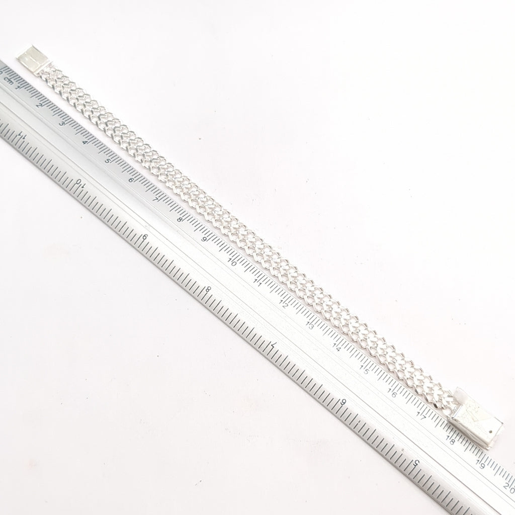 PULSERA TEJIDO CHINO PLATA .925 18 CM 7.6 GR (NUEVO)