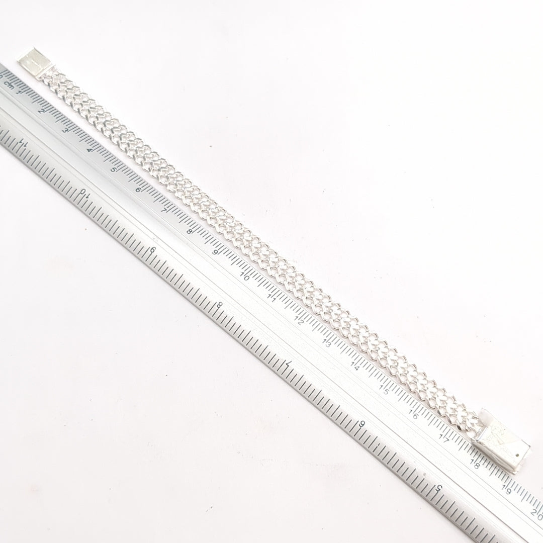 PULSERA TEJIDO CHINO PLATA .925 18 CM 7.6 GR (NUEVO)