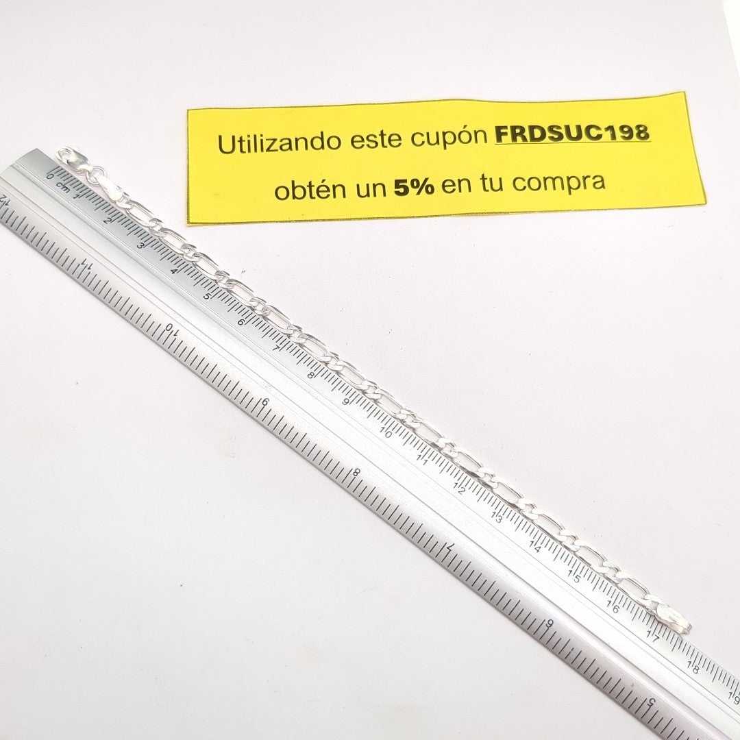 PULSERA TEJIDO 1X1 PLATA .925 18 CM 3.5 GR (NUEVO)