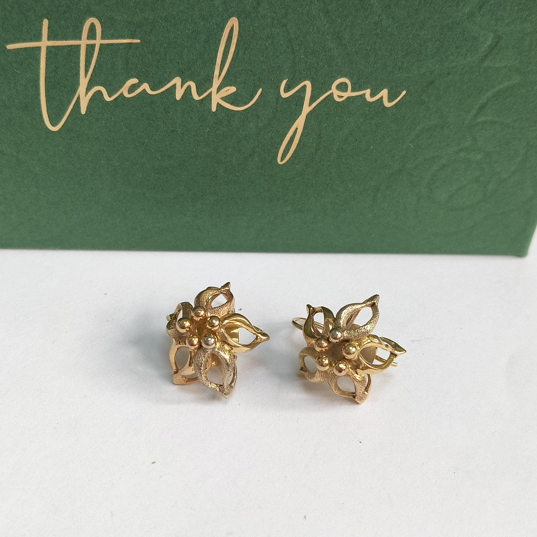 ARETES PAR ORO, ORO COMBINADO 14 K 8.4 GRMS (SEMINUEVO)