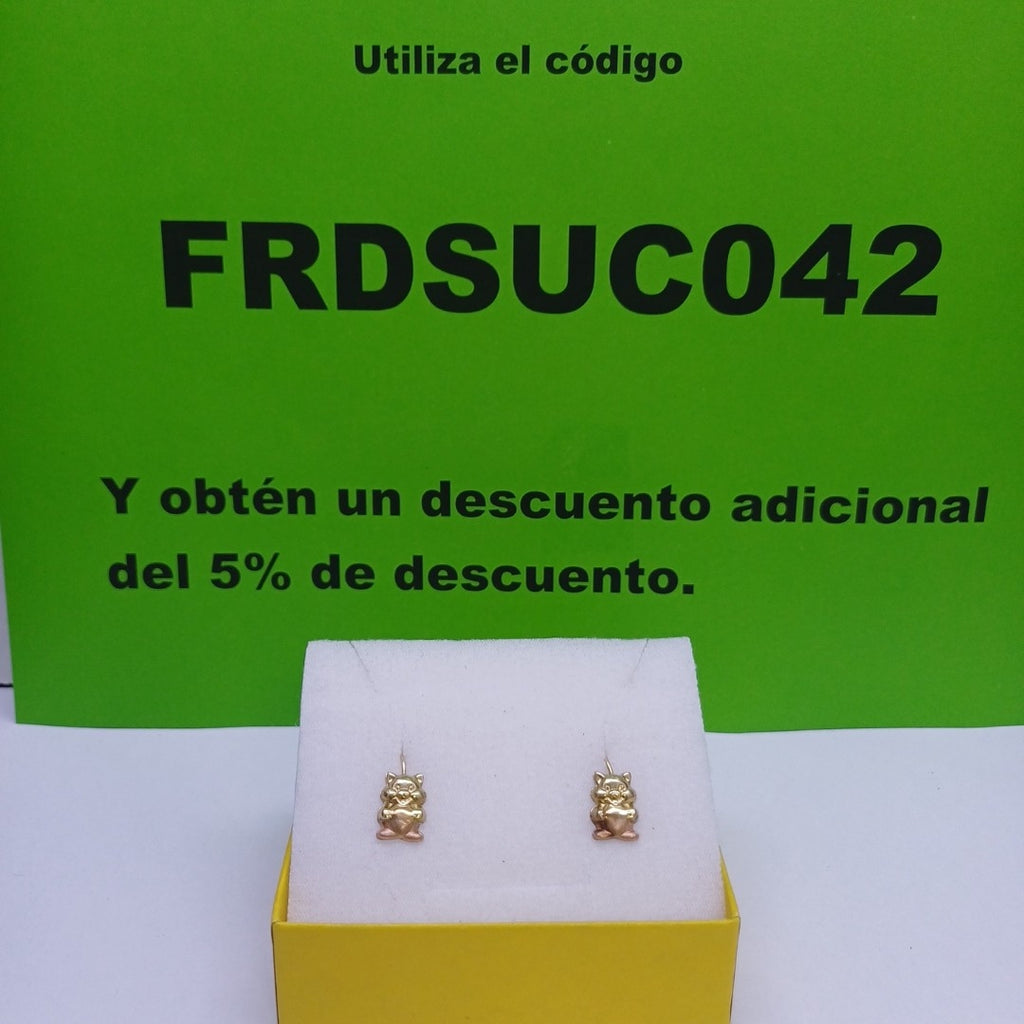 ARETES PAR ORO 14 K 1.3 GRMS (SEMINUEVO)