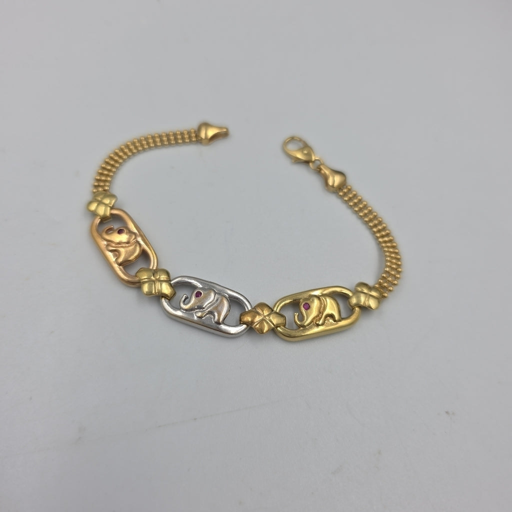 PULSERA ORO COMBINADO 14 K 11,00 GRMS (SEMINUEVO)