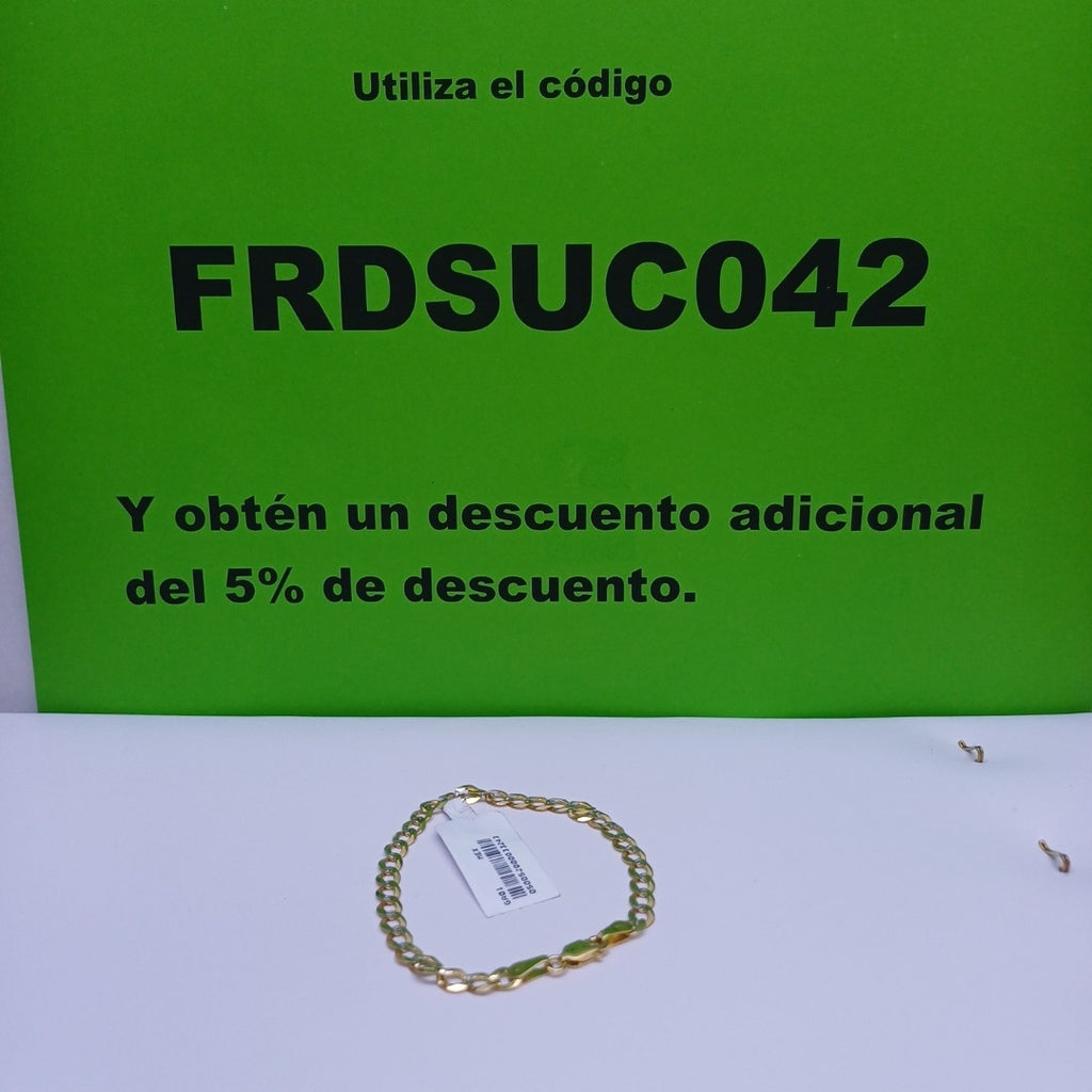 PULSERAS BARBADA DIAMANTADA ORO 14K 18 CM 4 GR (NUEVO)