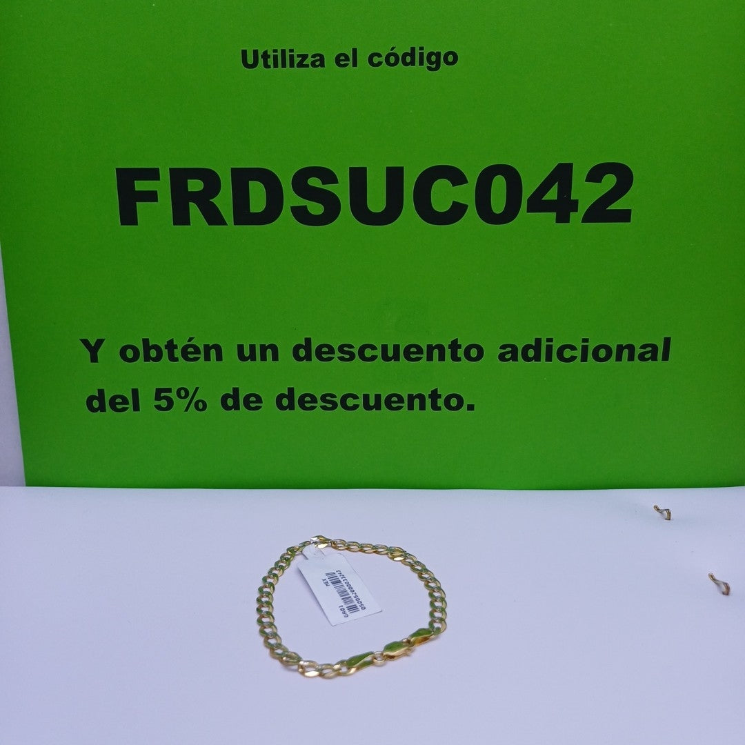 PULSERAS BARBADA DIAMANTADA ORO 14K 18 CM 4 GR (NUEVO)