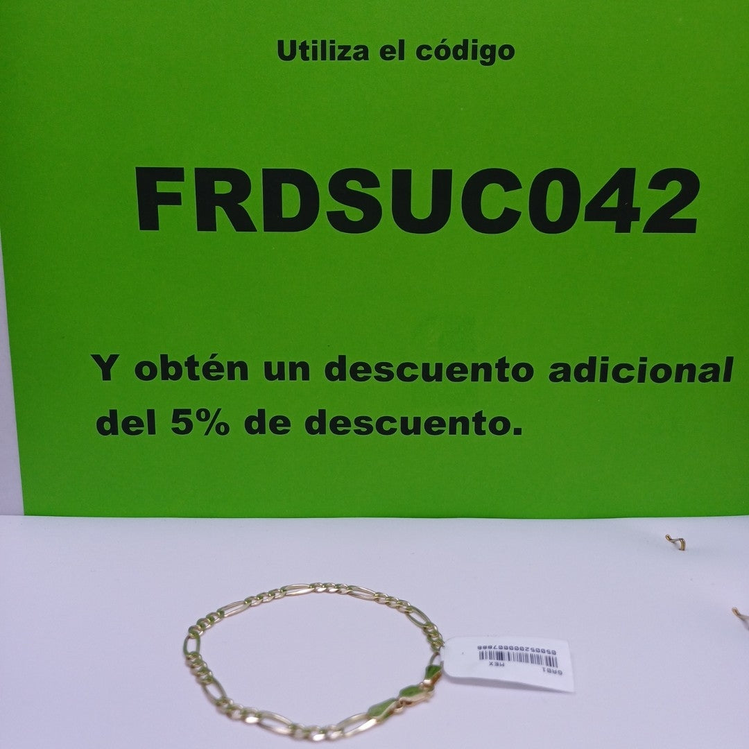 PULSERA TEJIDO 3X1 4.3G 18 CM 14K (NUEVO)