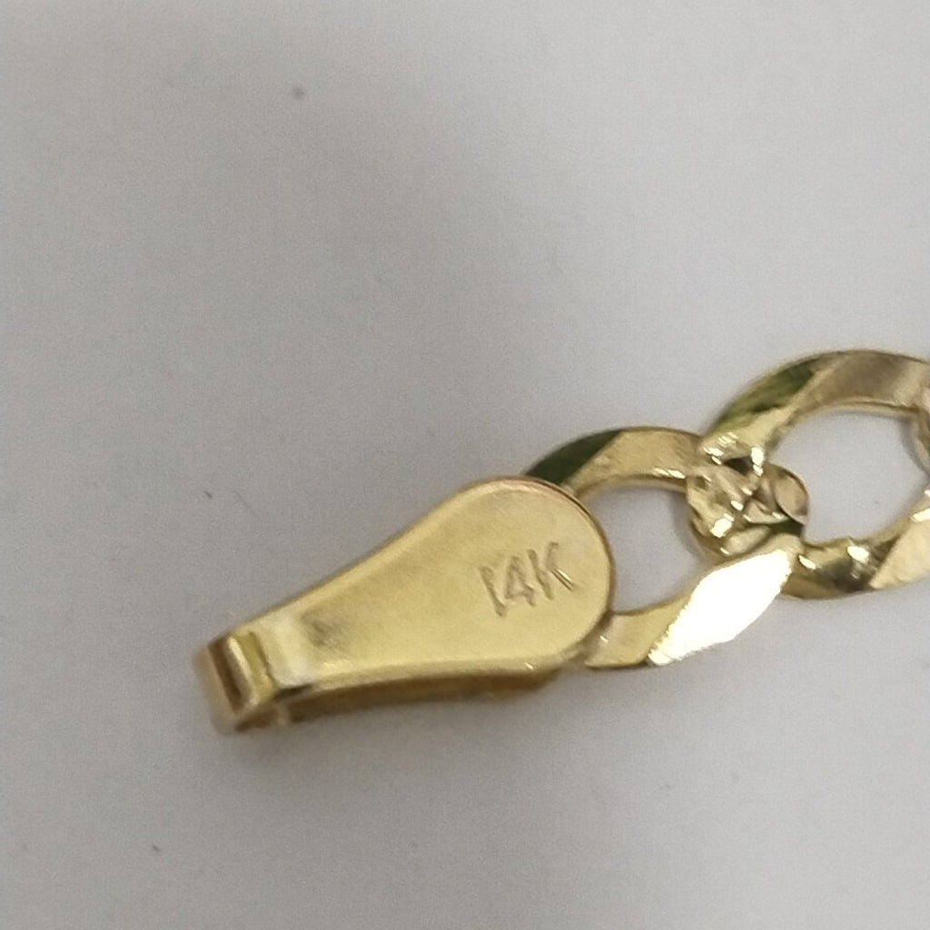 PULSERAS TEJIDO BARBADA DIAMANTADA ORO 14K 21 CM 4.9 GR (NUEVO)
