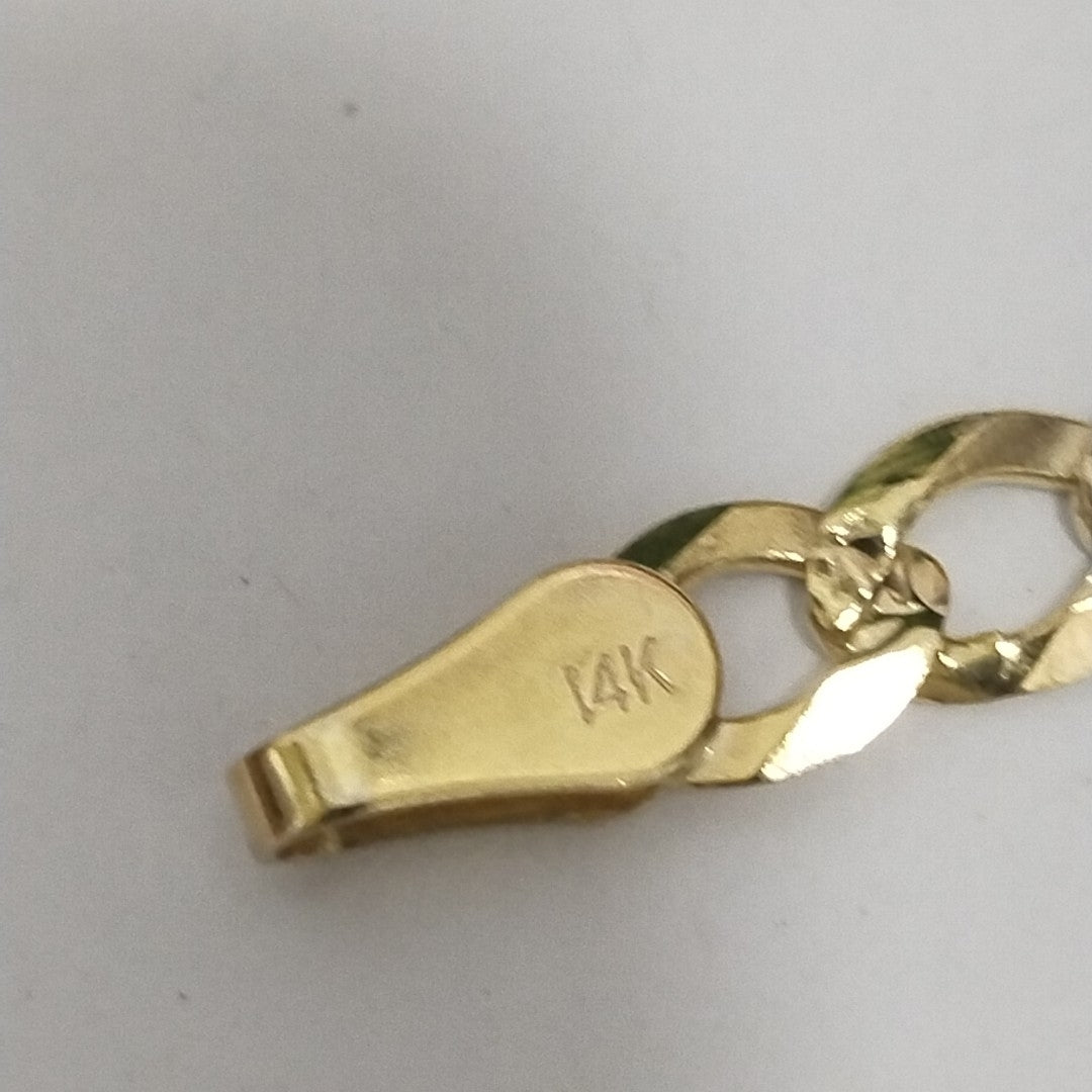 PULSERAS TEJIDO BARBADA DIAMANTADA ORO 14K 21 CM 4.9 GR (NUEVO)