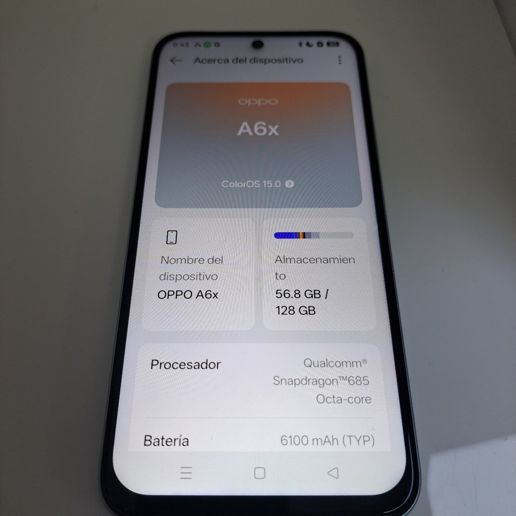 CELULAR OPPO A6X CPH2819 (2025) 128 GB 4 GB RAM (SEMINUEVO)