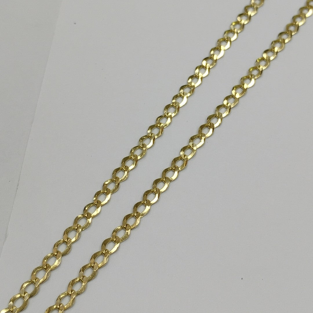 CADENAS TEJIDO BARBADA ORO 14K 60 CM 5.4 GR (NUEVO)