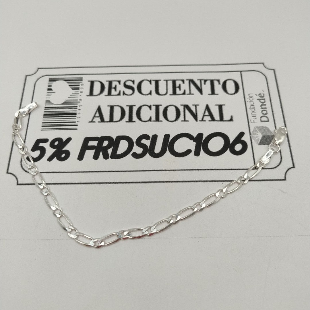 PULSERA TEJIDO 1X1 PLATA .925 18 CM 3.5 GR (NUEVO)