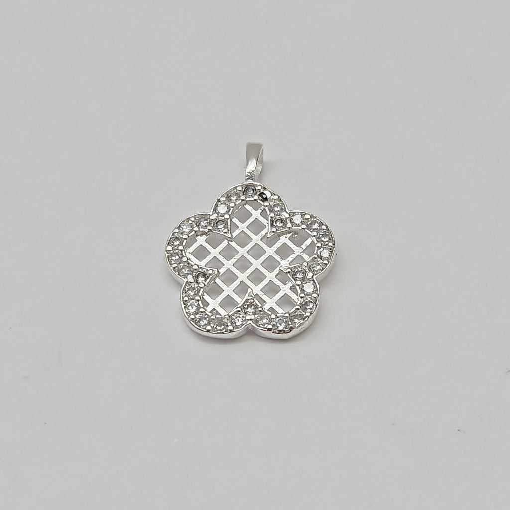 DIJE FLOR CON CIRCONIAS PLATA .925 1.7 GR (NUEVO)