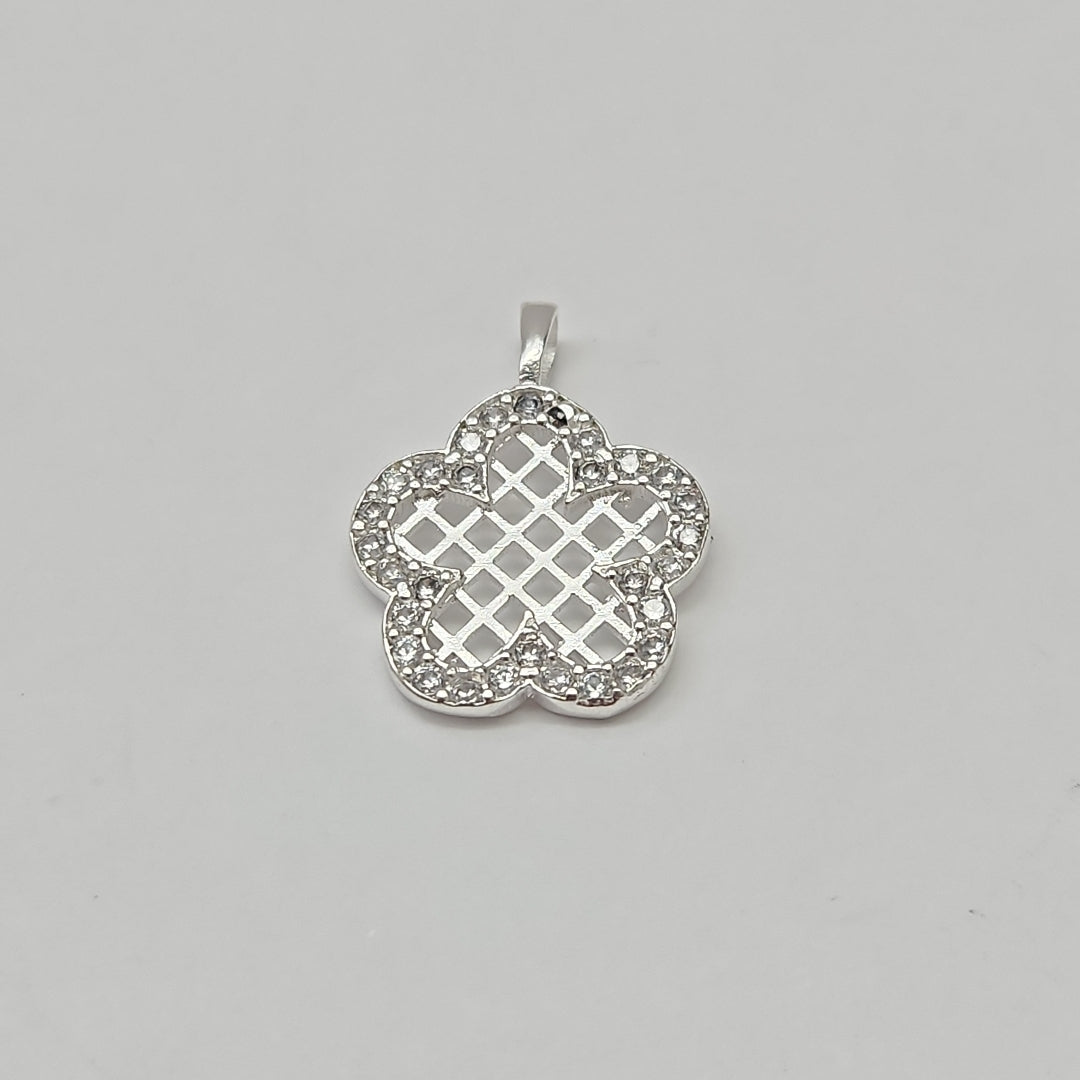 DIJE FLOR CON CIRCONIAS PLATA .925 1.7 GR (NUEVO)