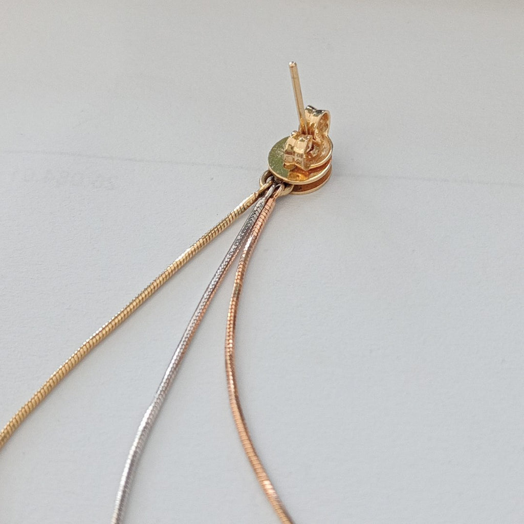 ARETES PAR ORO COMBINADO 14 K 4,90 GRMS (SEMINUEVO)