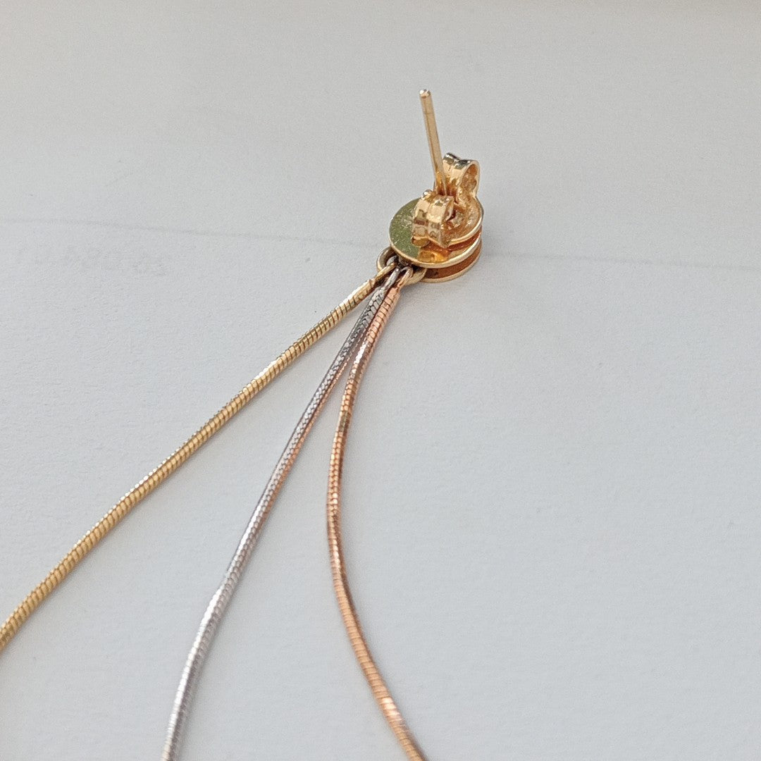 ARETES PAR ORO COMBINADO 14 K 4,90 GRMS (SEMINUEVO)