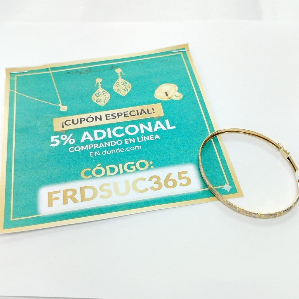 PULSERA RIGIDA ORO COMBINADO 14 K 3.7 GRMS (SEMINUEVO)