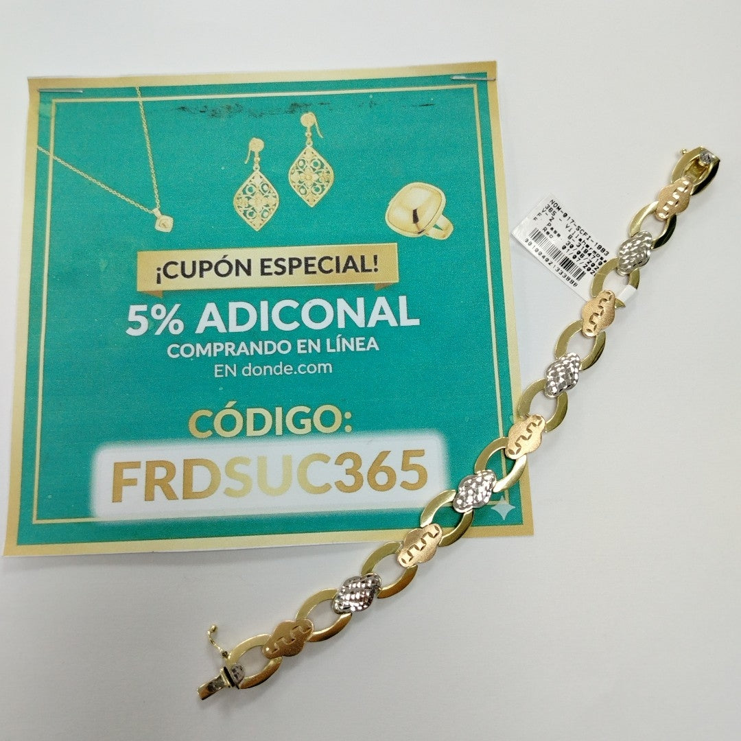 PULSERA ORO, ORO COMBINADO 14 K 13 GRMS (SEMINUEVO)