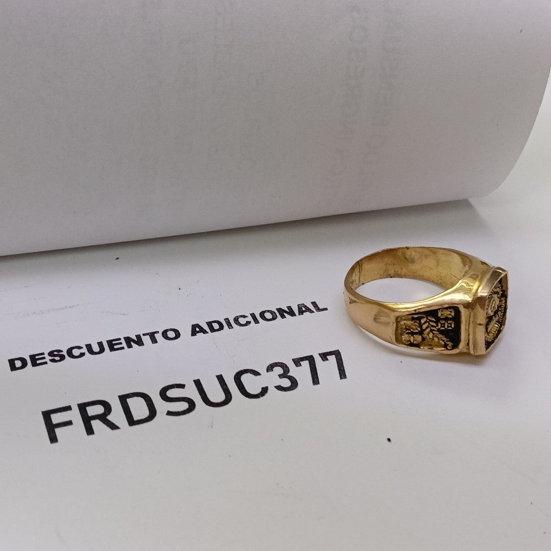 ANILLO DE GRADUACIÓN ORO 10 K 7.6 GRMS (SEMINUEVO)