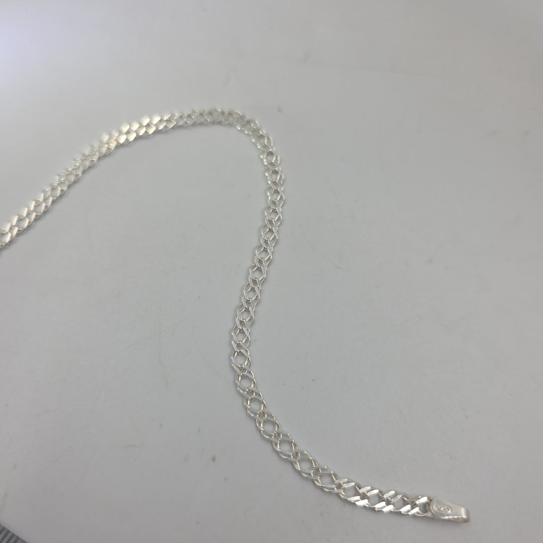 PULSERA DOBLE ESLABON PLATA .925 18 CM 3.53 GR (NUEVO)