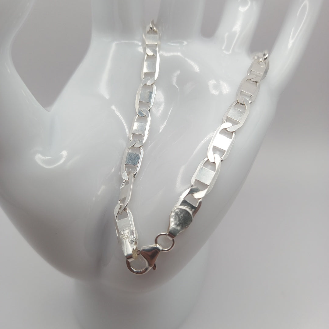 PULSERA TEJIDO ESPEJO PLATA .925 21 CM 7.8 GR (NUEVO)