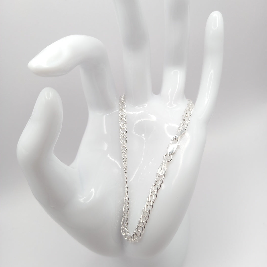 PULSERA DOBLE ESLABON PLATA .925 18 CM 3.53 GR (NUEVO)