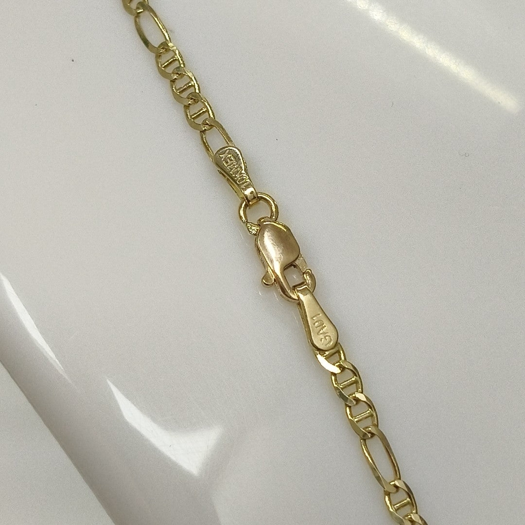 CADENAS TEJIDO FIGARO GUCHI ORO 10K 60 CM 5.3 GR (NUEVO)