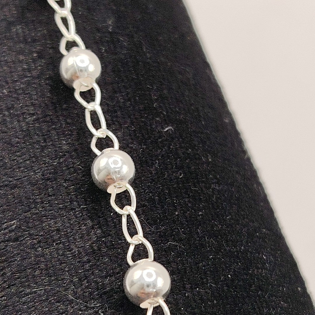 PULSERA TIPO ROSARIO PLATA .925 18 CM 4.02 GR (NUEVO)