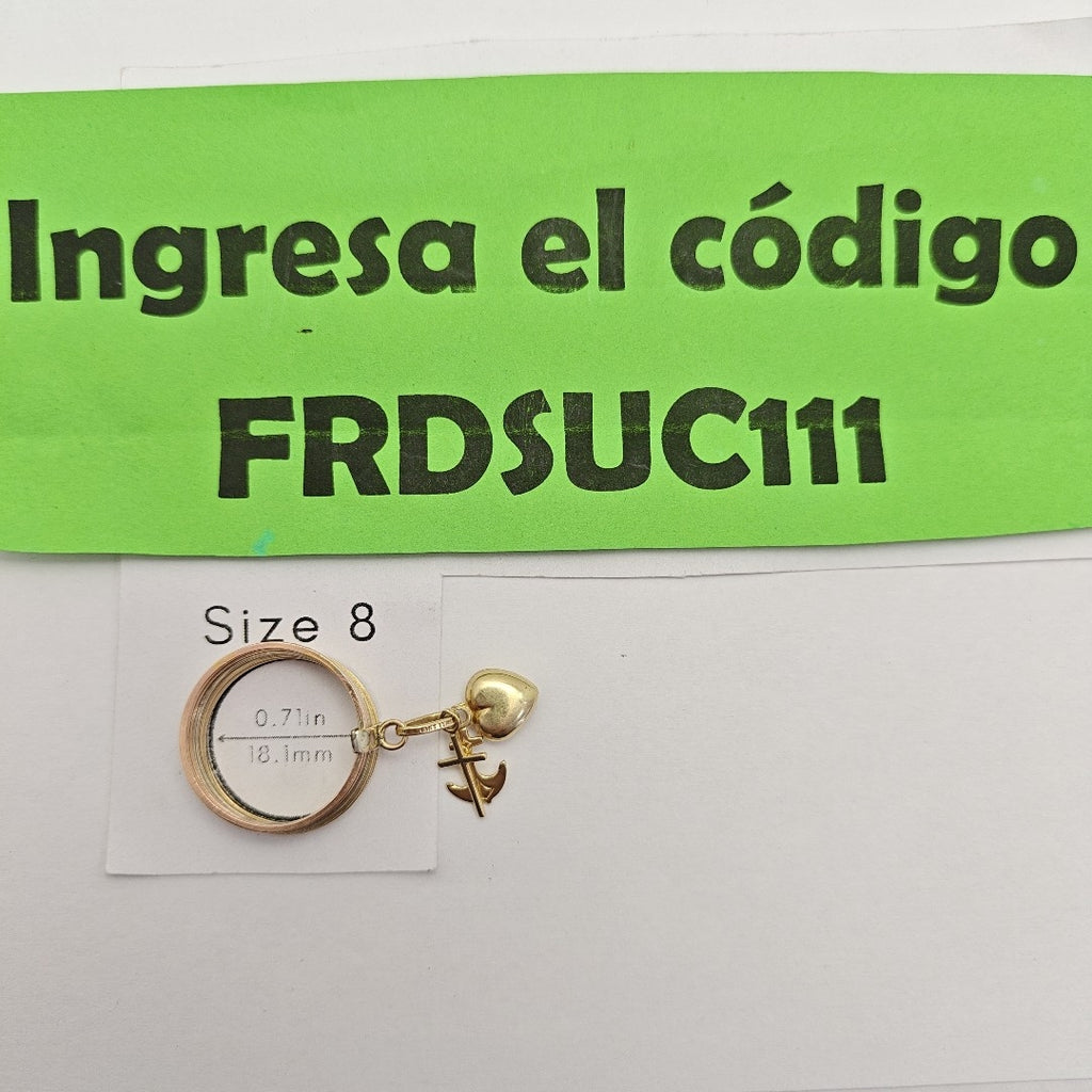 ANILLITO, SEMANARIO DE ARGOLLAS ORO COMBINADO 14 K 4.6 GRMS (SEMINUEVO)