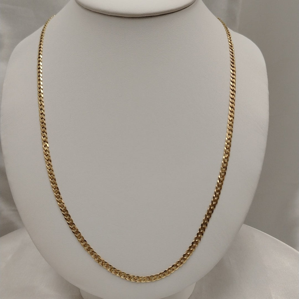 CADENA BARBADA DIAMANTADA 11.91GR 60 CM 14K (NUEVO)