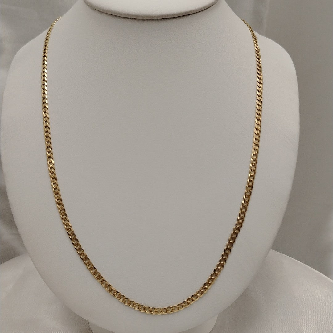 CADENA BARBADA DIAMANTADA 11.91GR 60 CM 14K (NUEVO)