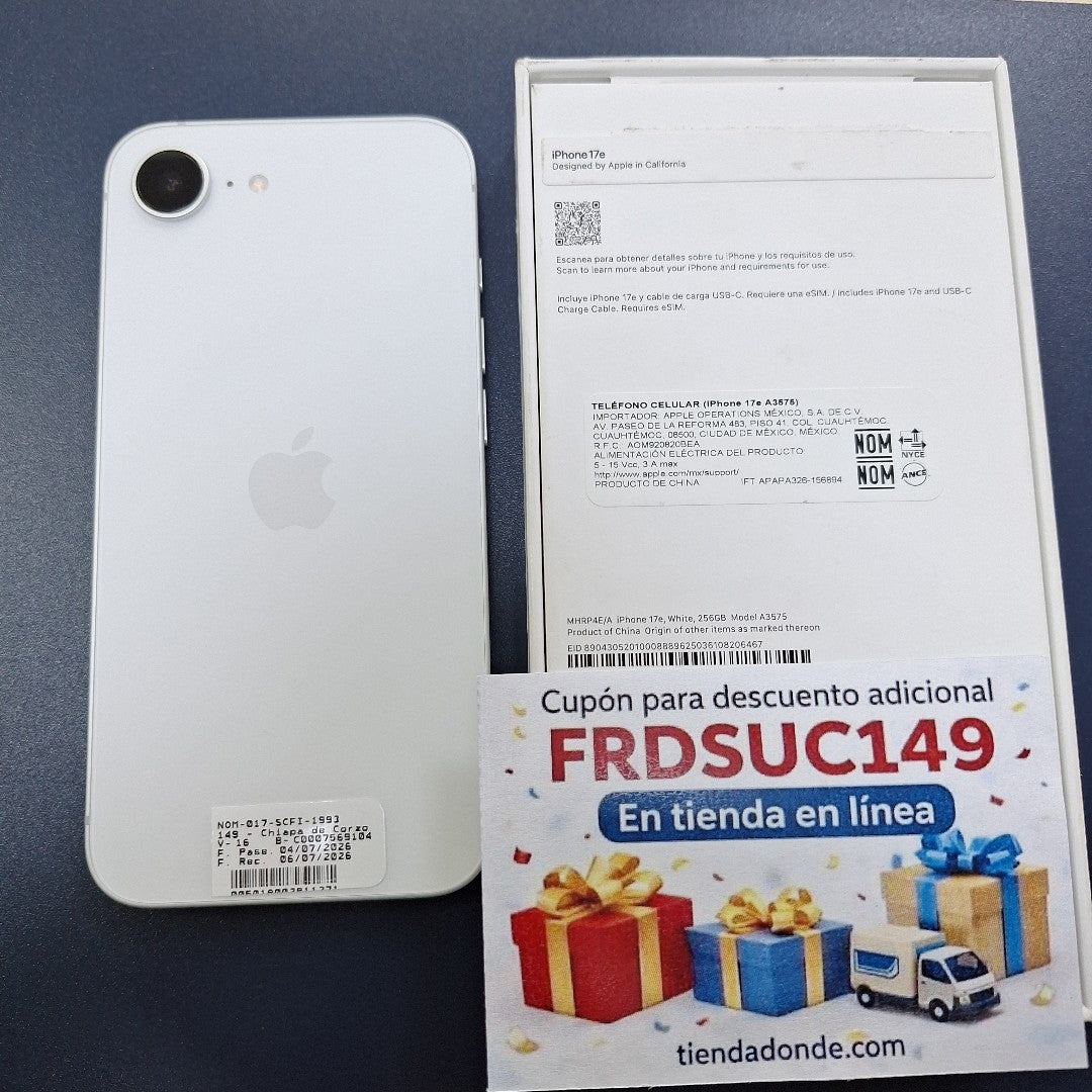 CELULAR APPLE IPHONE 17E A3575 (2026) 256 GB 8 GB RAM (SEMINUEVO)
