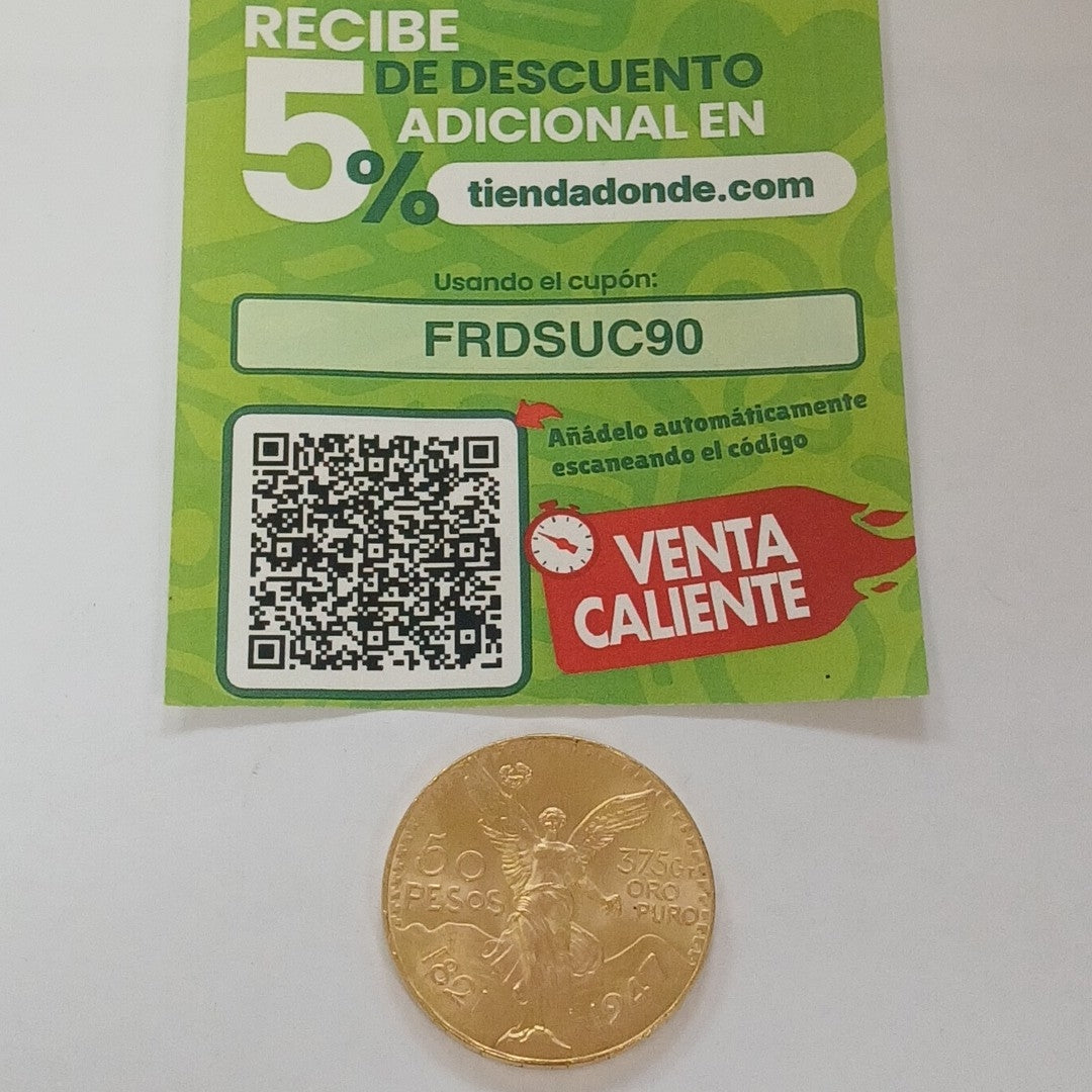 K1 41,60 GRMS 21 K IDENTIFICACIÓN MONEDA NOMINATIVA MONEDAS PESOS 50 PESOS (SEMINUEVO)