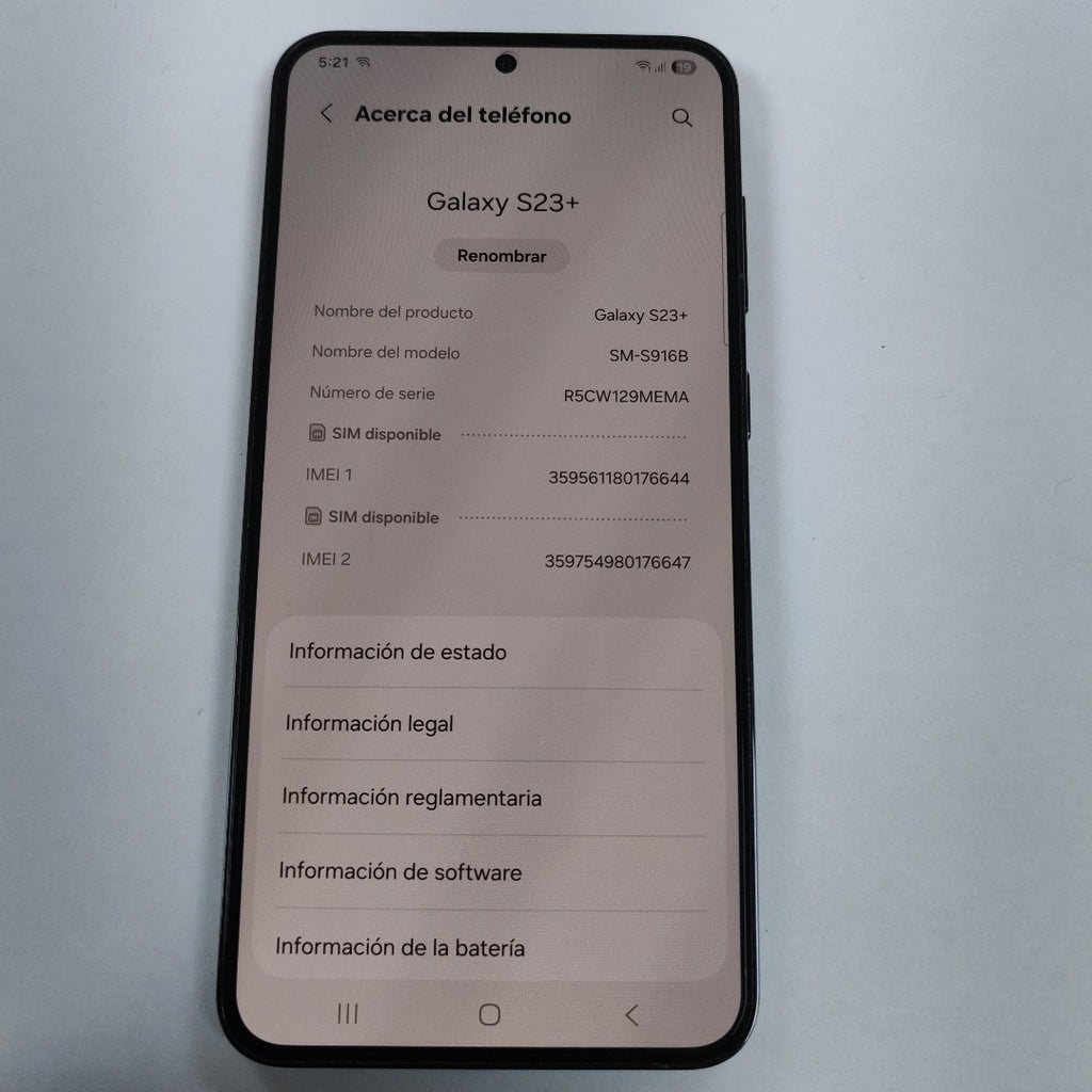 CELULAR SAMSUNG GALAXY S23+ SM-S916B 512 GB 8 GB RAM (SEMINUEVO)