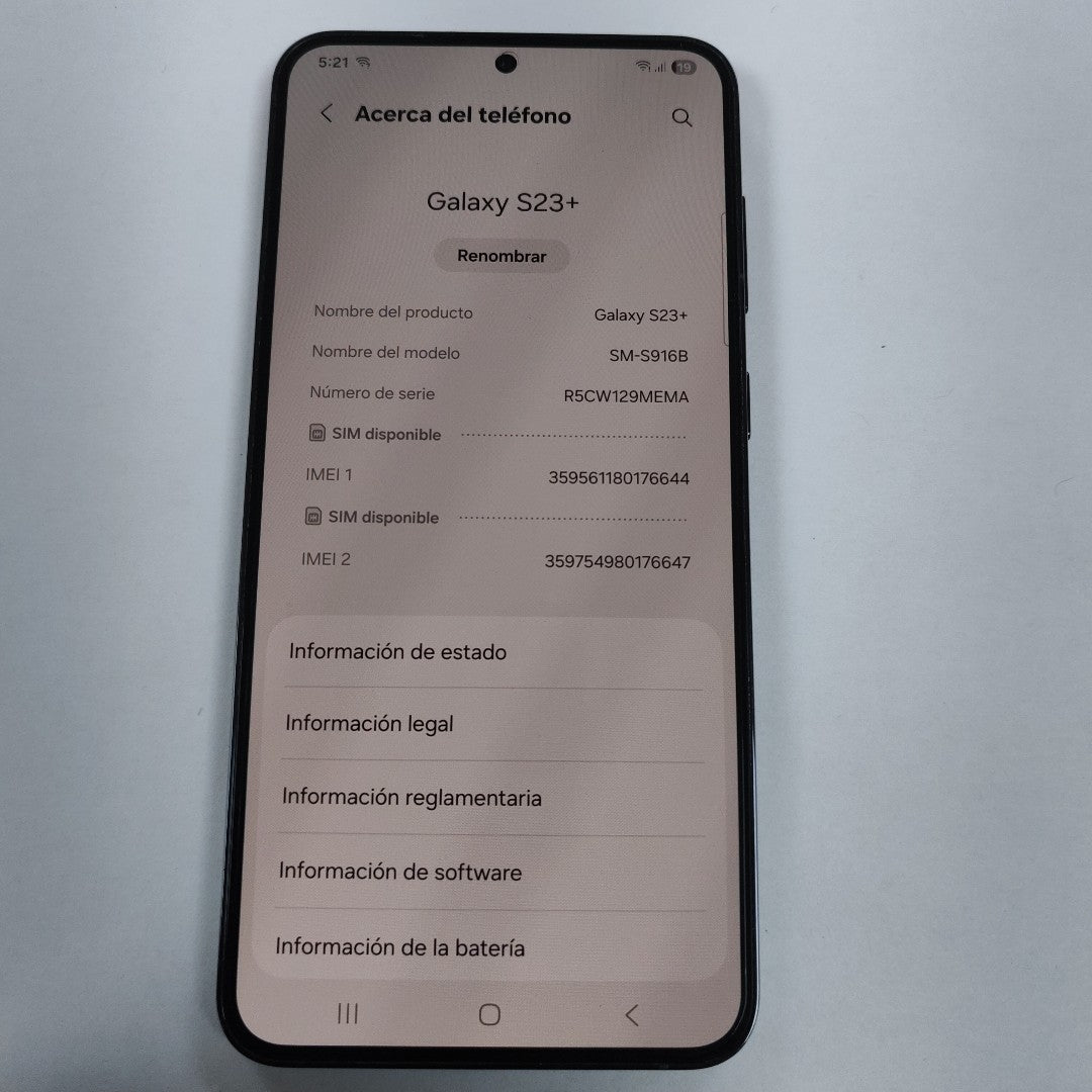 CELULAR SAMSUNG GALAXY S23+ SM-S916B 512 GB 8 GB RAM (SEMINUEVO)