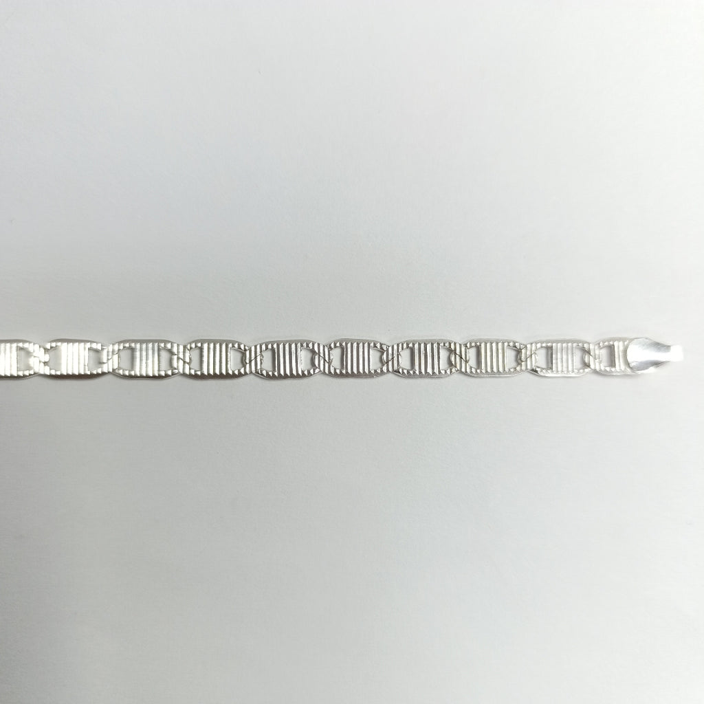 PULSERA TEJIDO ESPEJO PLATA .925 21 CM 8 GR (NUEVO)
