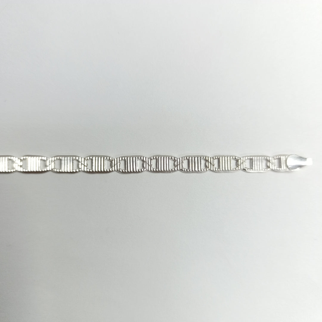 PULSERA TEJIDO ESPEJO PLATA .925 21 CM 8 GR (NUEVO)