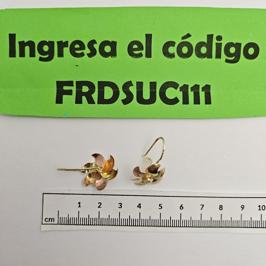 ARETES PAR ORO COMBINADO 10 K 3,70 GRMS (SEMINUEVO)