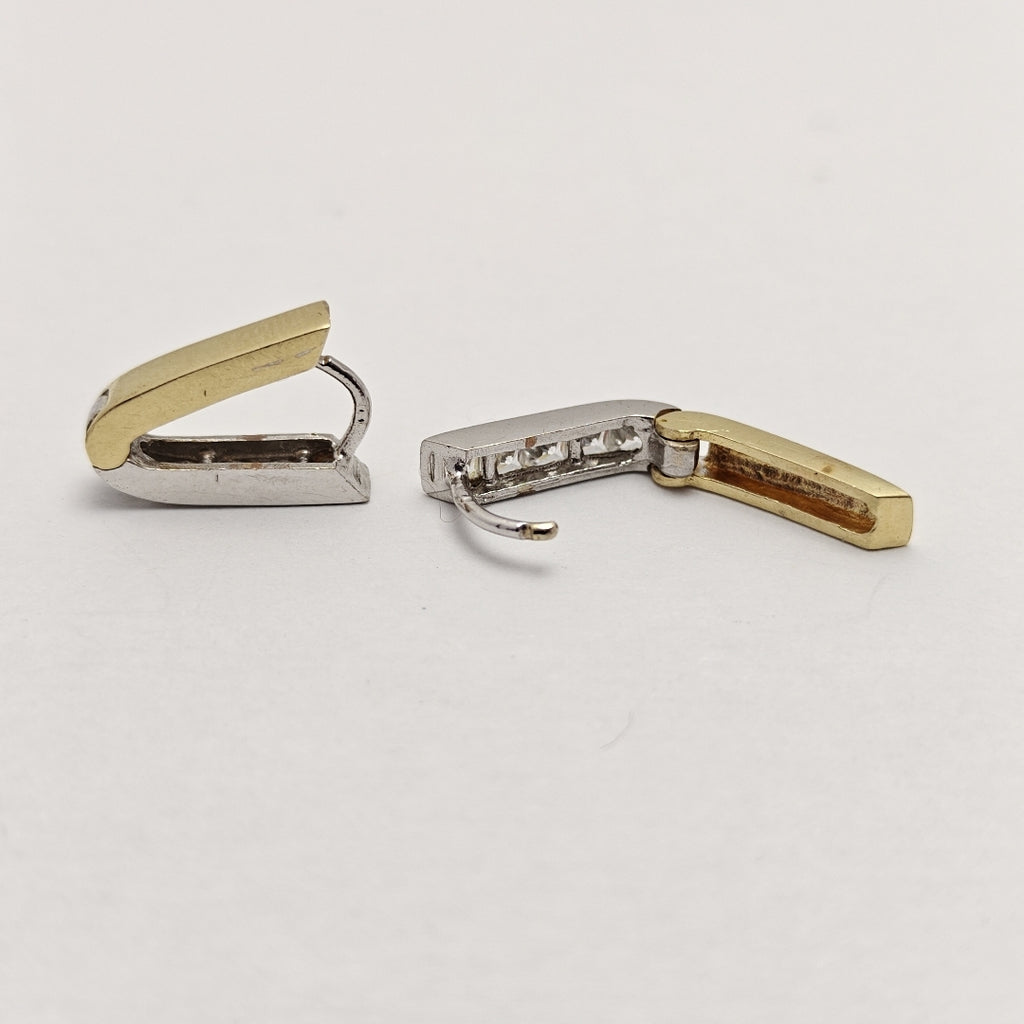 ARRACADAS PAR ORO COMBINADO 14 K 3,10 GRMS (SEMINUEVO)