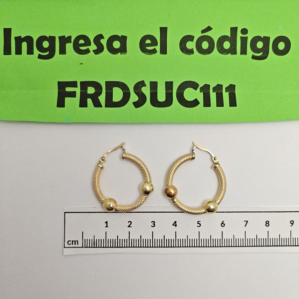 ARRACADAS PAR ORO 14 K 4.4 GRMS (SEMINUEVO)
