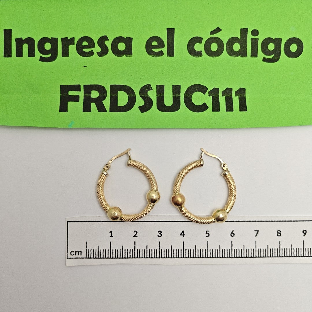 ARRACADAS PAR ORO 14 K 4.4 GRMS (SEMINUEVO)
